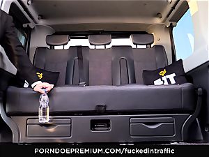 romped IN TRAFFIC - Footjob and car fuck-fest with Tina Kay