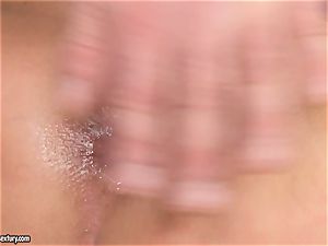 mouth-watering Shalina Devine gets her face squirted with cum